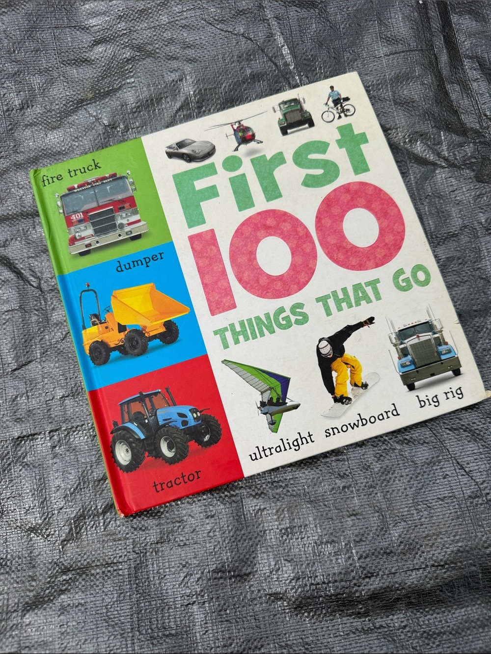 First 100 Things That Go - Kids Learning Board Book (Green, Pink, Blue)